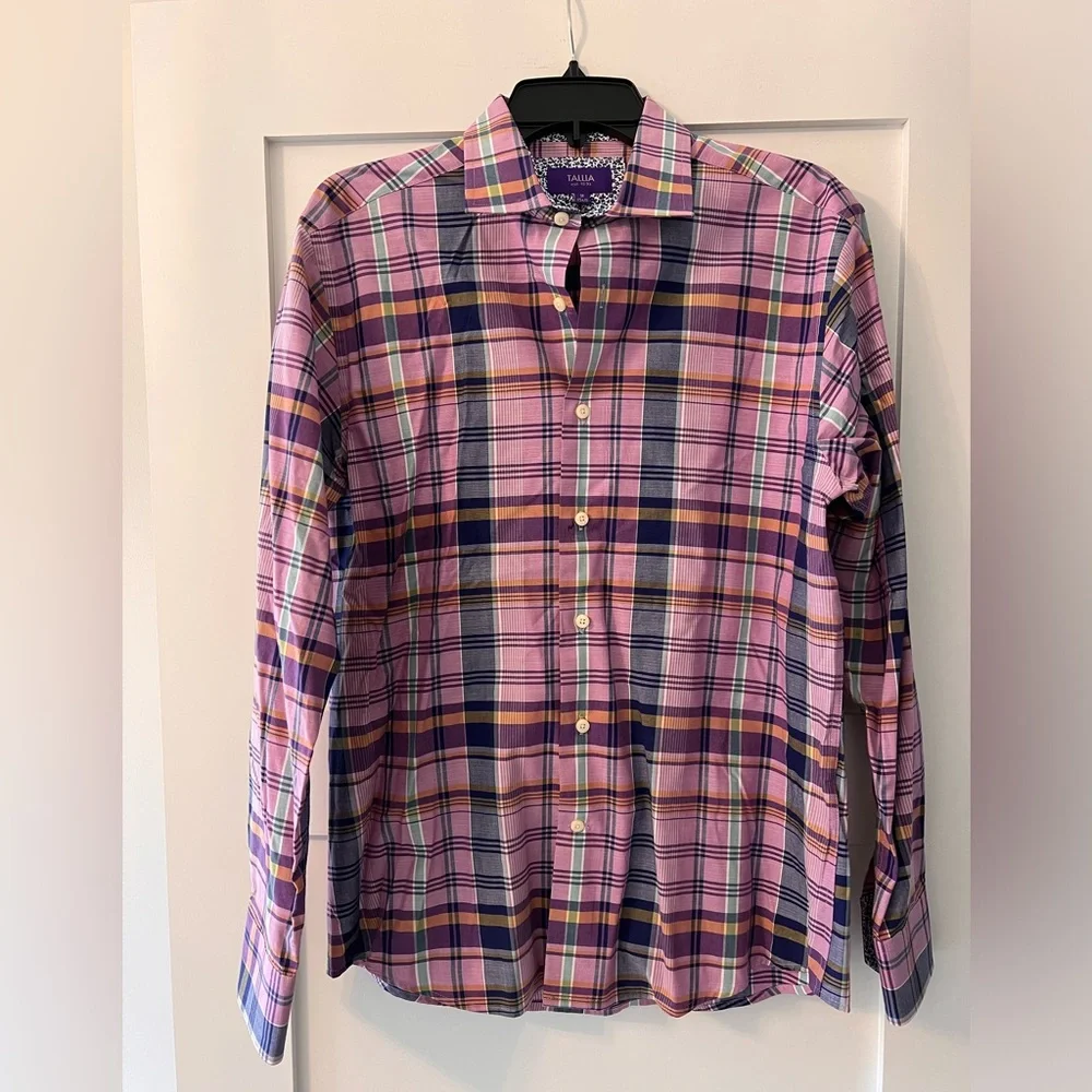 Tallia Men's Plaid Shirt Size M 15.5 - Picture 1 of 7